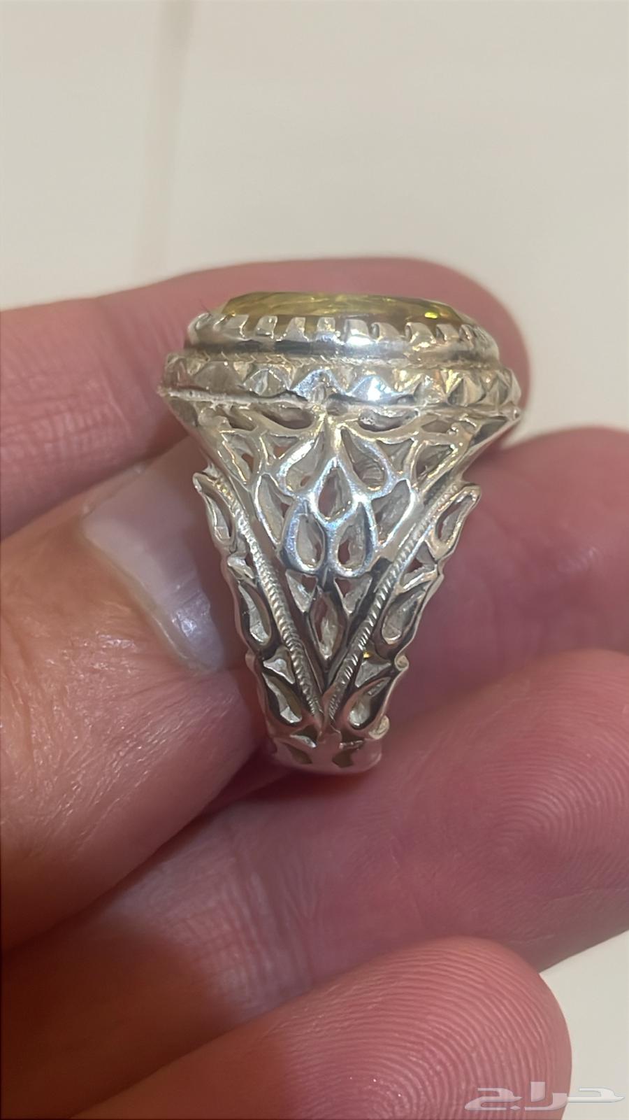 خاتم فضة بحجر السترين64587913548673111