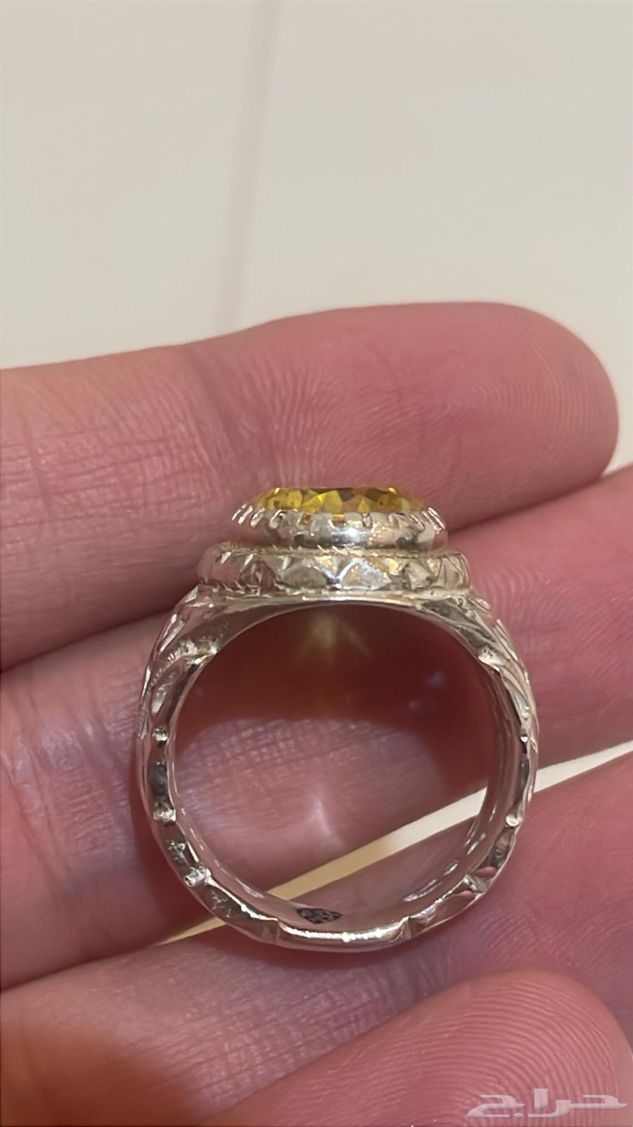 خاتم فضة بحجر السترين64587913548673112
