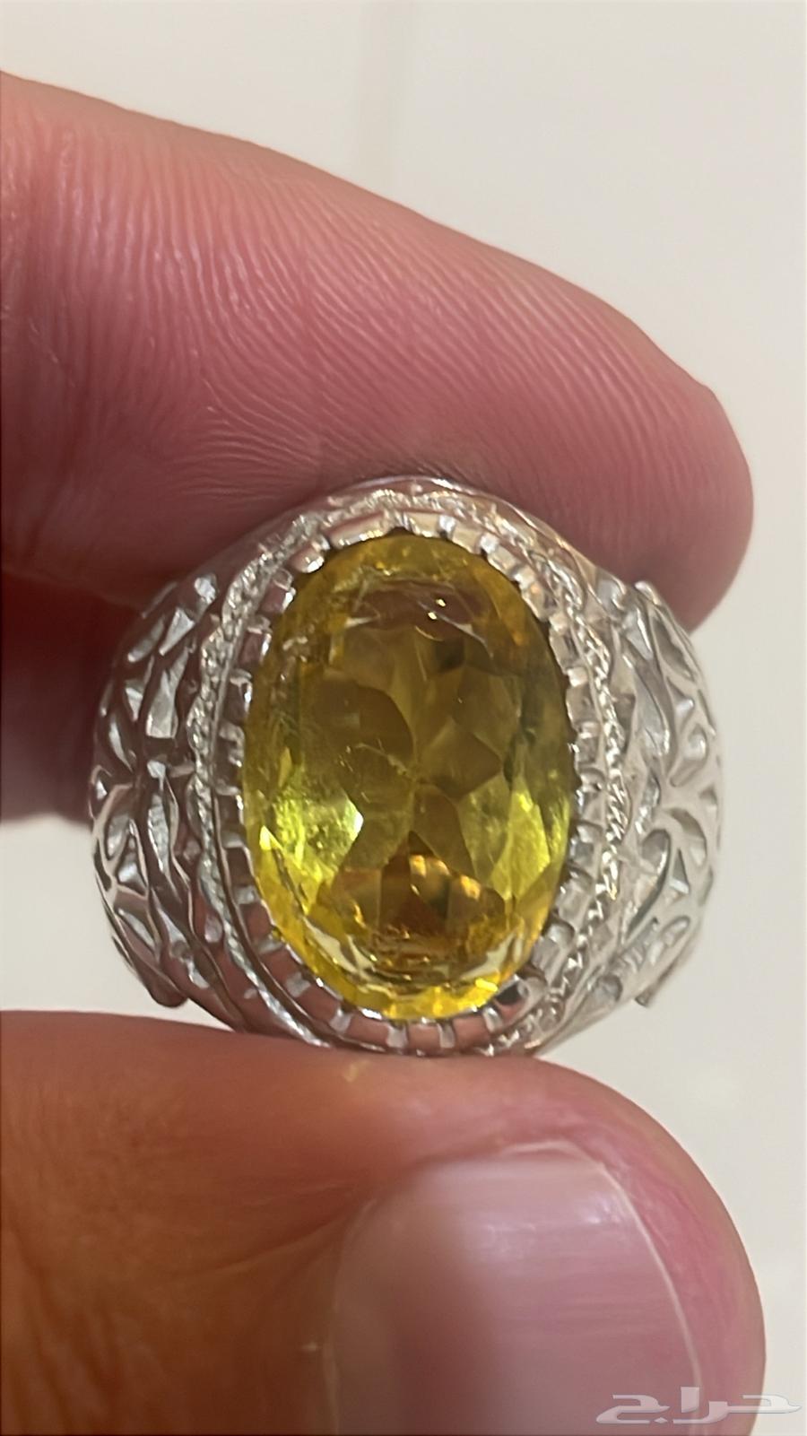 خاتم فضة بحجر السترين64587913548673110