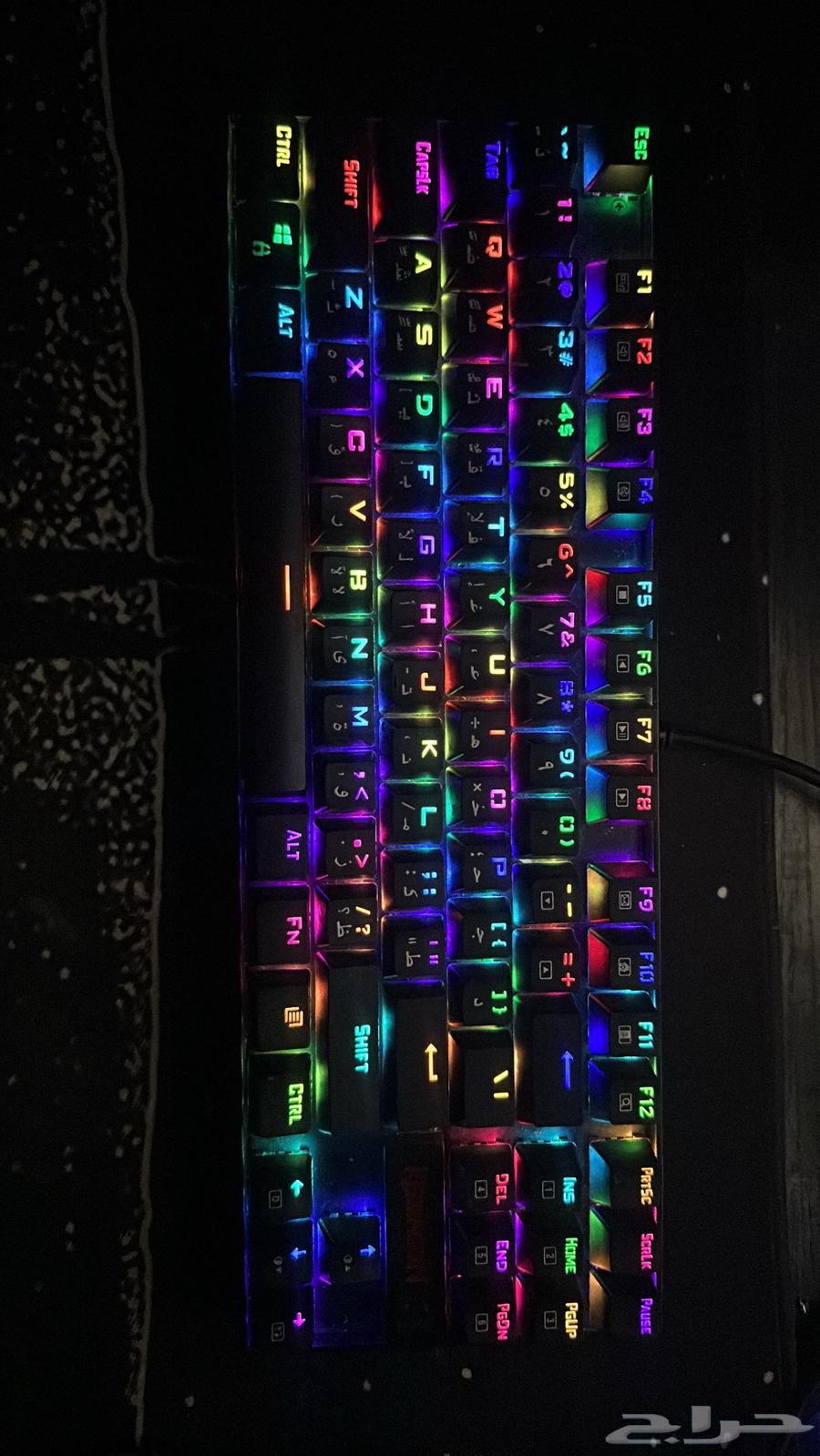 كيبورد ريد دراقون قيمنق حجم 87 عربي انجليزي64588457804033111