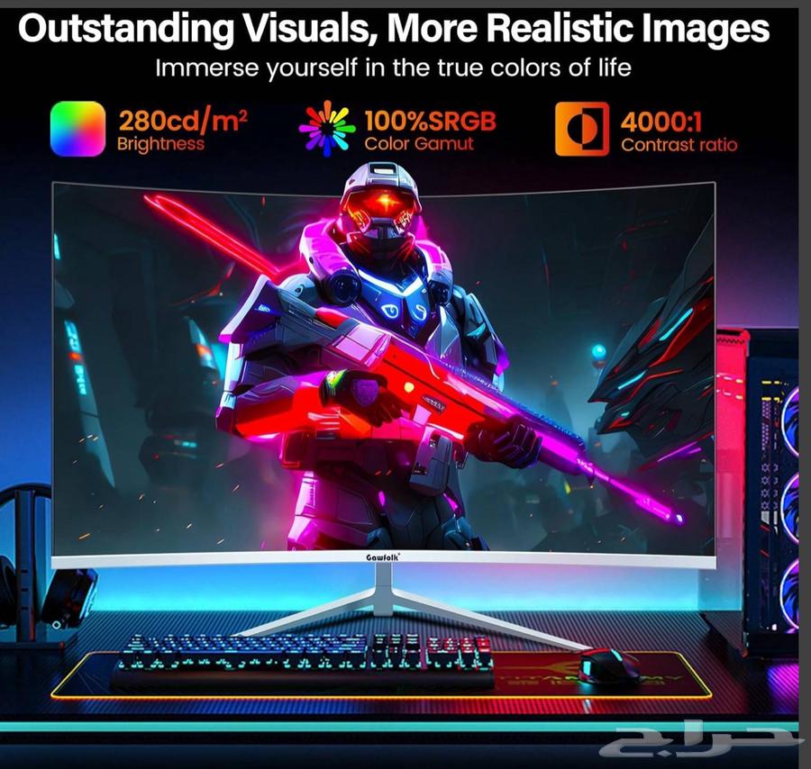 Gawfolk 27 Inch 1800R 100Hz Curved Computer Monitor64577261889411111