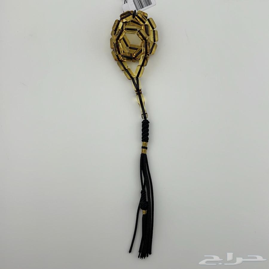 سبحة كهرمان كاريبي طبيعي بلون أصفر ذهبي64583654028162114