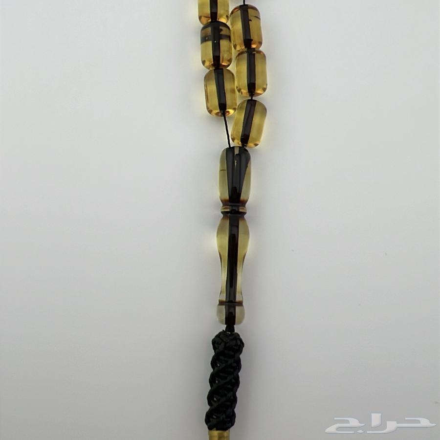 سبحة كهرمان كاريبي طبيعي بلون أصفر ذهبي64583654028162113