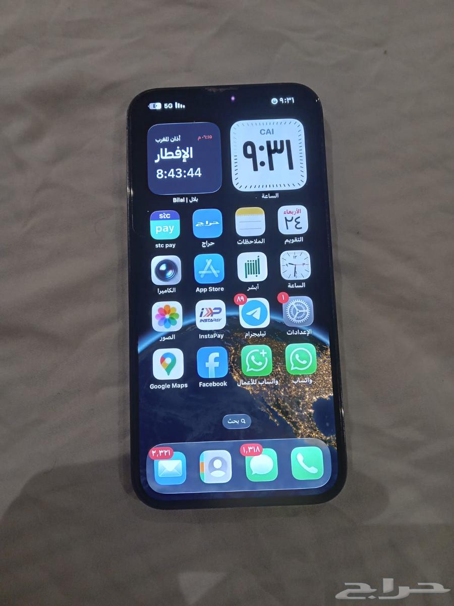 آيفون 13 بروماكس استعمال شخصي نموذج Mما دخل صيانه قبل64581511036163114