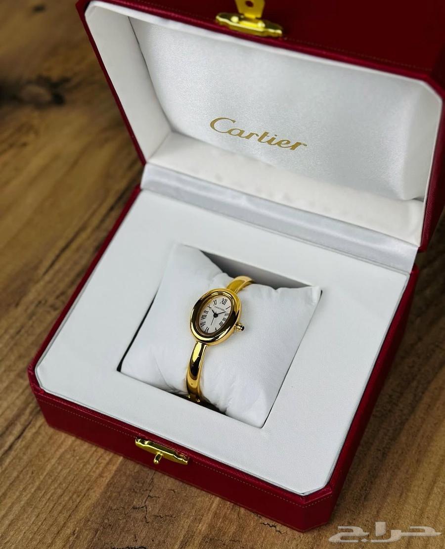 ساعة كارتييه نسائيه مطليه ذهب عيار 1864587938276225110