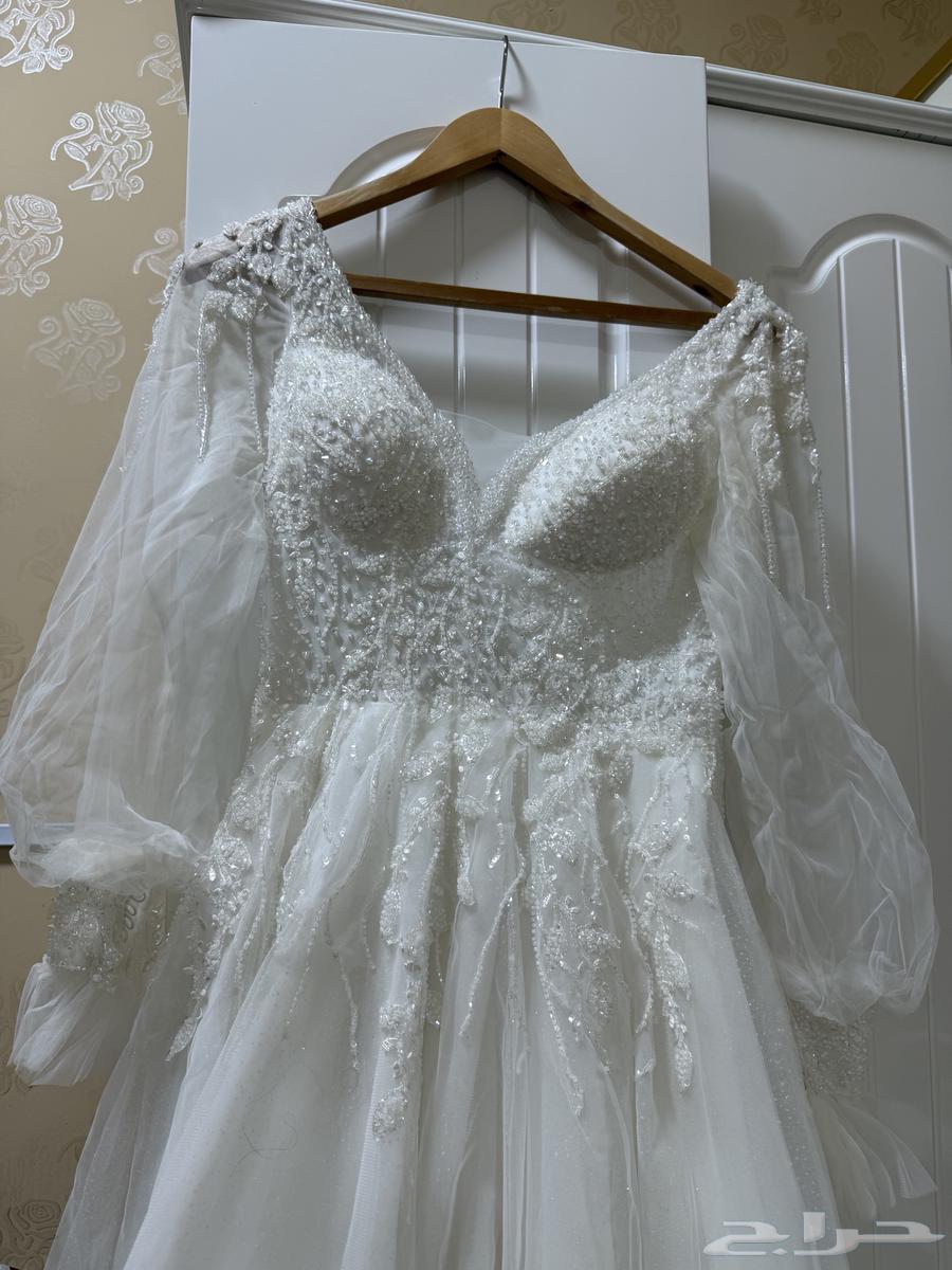 فستان عروسة ملكي ناعم مع الطرحة للبيع64587453921409113