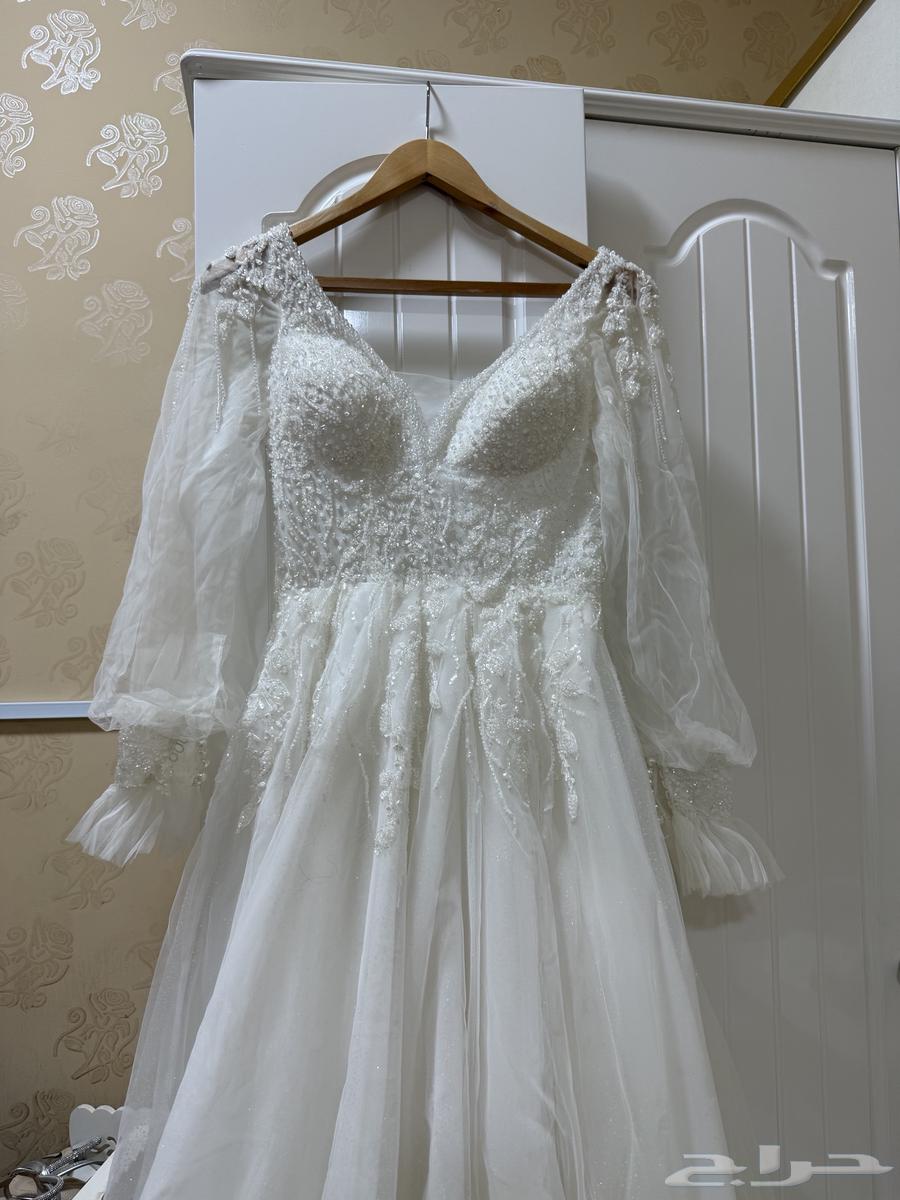 فستان عروسة ملكي ناعم مع الطرحة للبيع64587453921409114