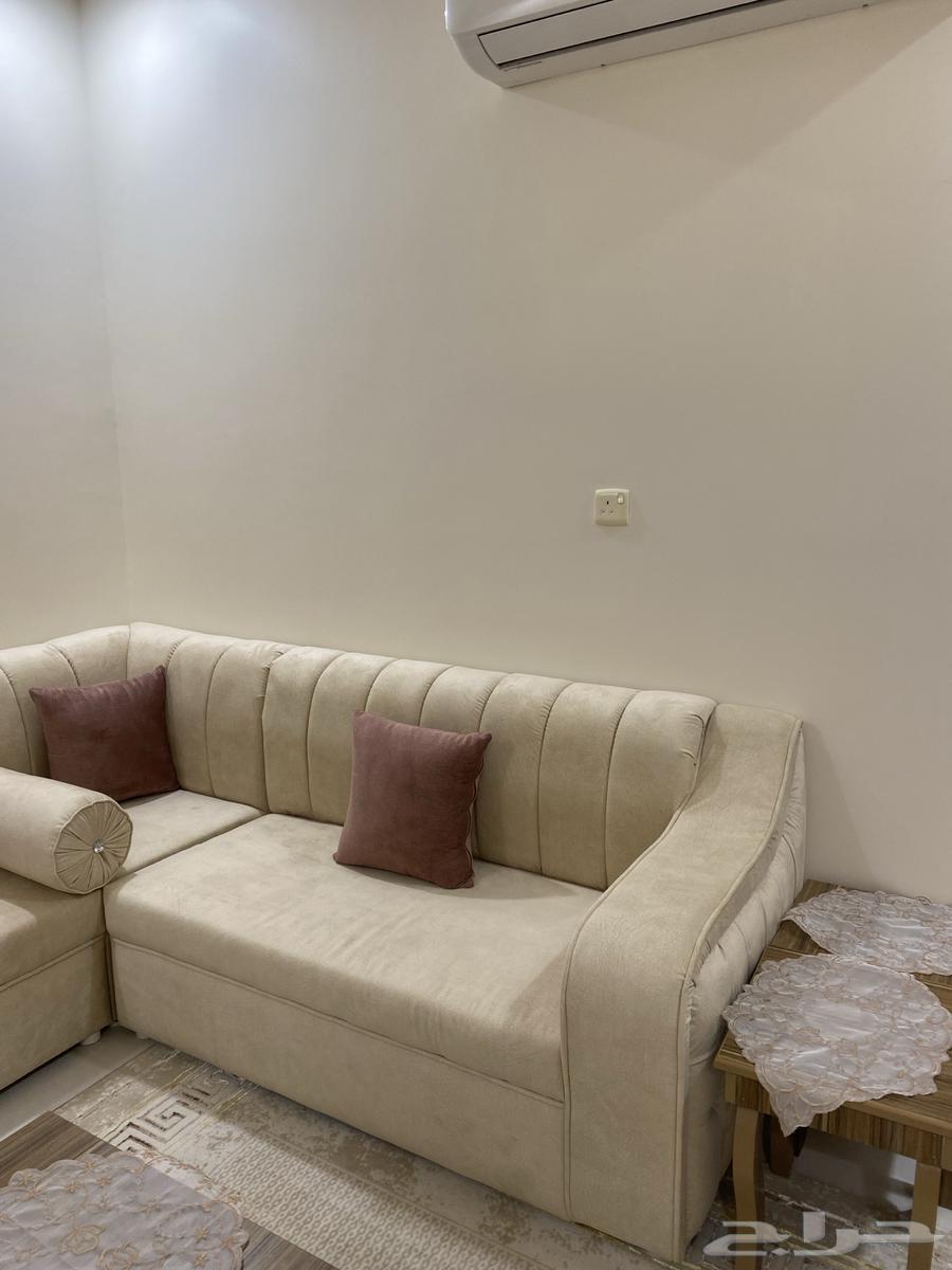 New women's sitting area sofa with tables and curtain, lightly used64580349436418111