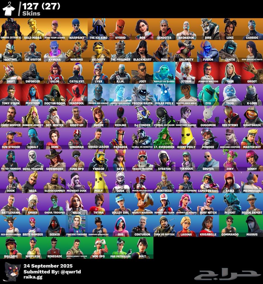 حساب فورت نايت فيه 129 سكن والزومبي القديم ب 15064580798977539110