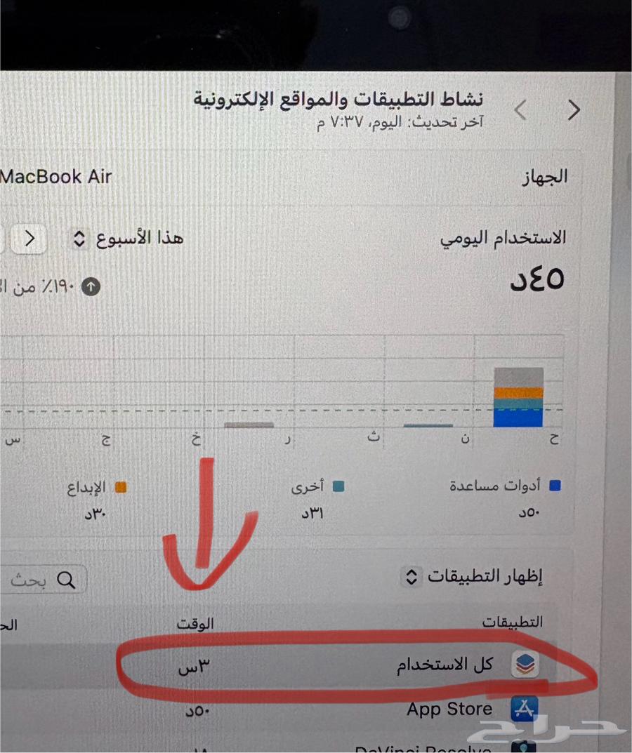 لابتوبك ماك بوك اير 256   ام 4 m64586078481027111
