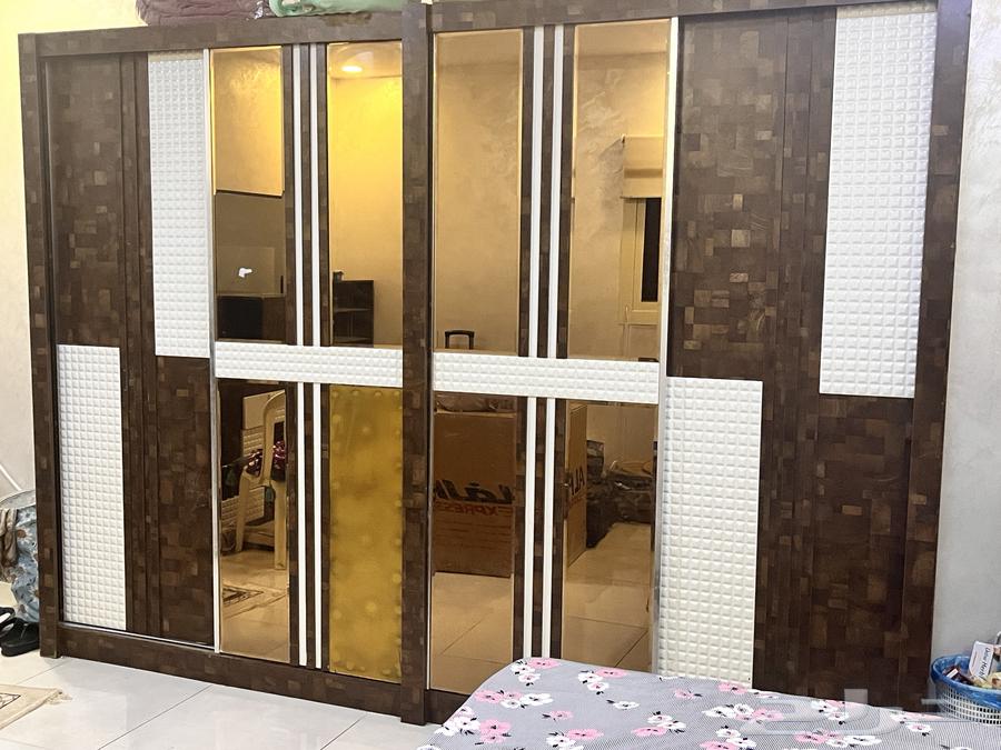 غرفه نوم سرير نفرين كبيير مع مرتبه ودولاب و2 كومدينه64583471057537110