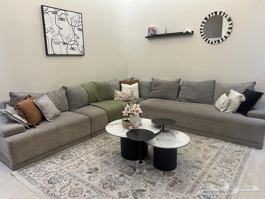 كنب رصاصي حرف L نظيف64583266053890110