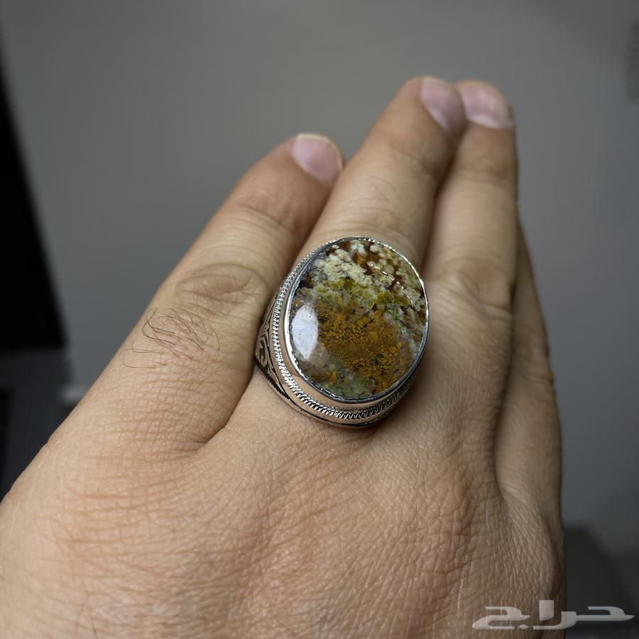 خاتم فضة بنقش كامل بحجر عقيق ((ورد الربيع ))64545203017217112