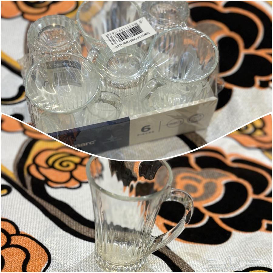 طقم بيالات شاهي زجاج شفاف 6 حبات.64583207903875110