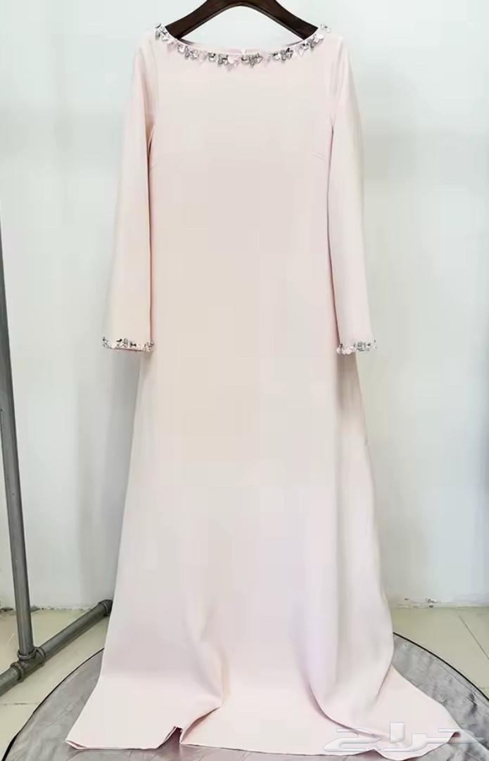 فستان واسع لون وردي كرب مبطن64580758635011112