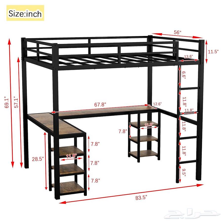 For sale: almost new children's loft bed with table, shelves, and drawer64591478416771112