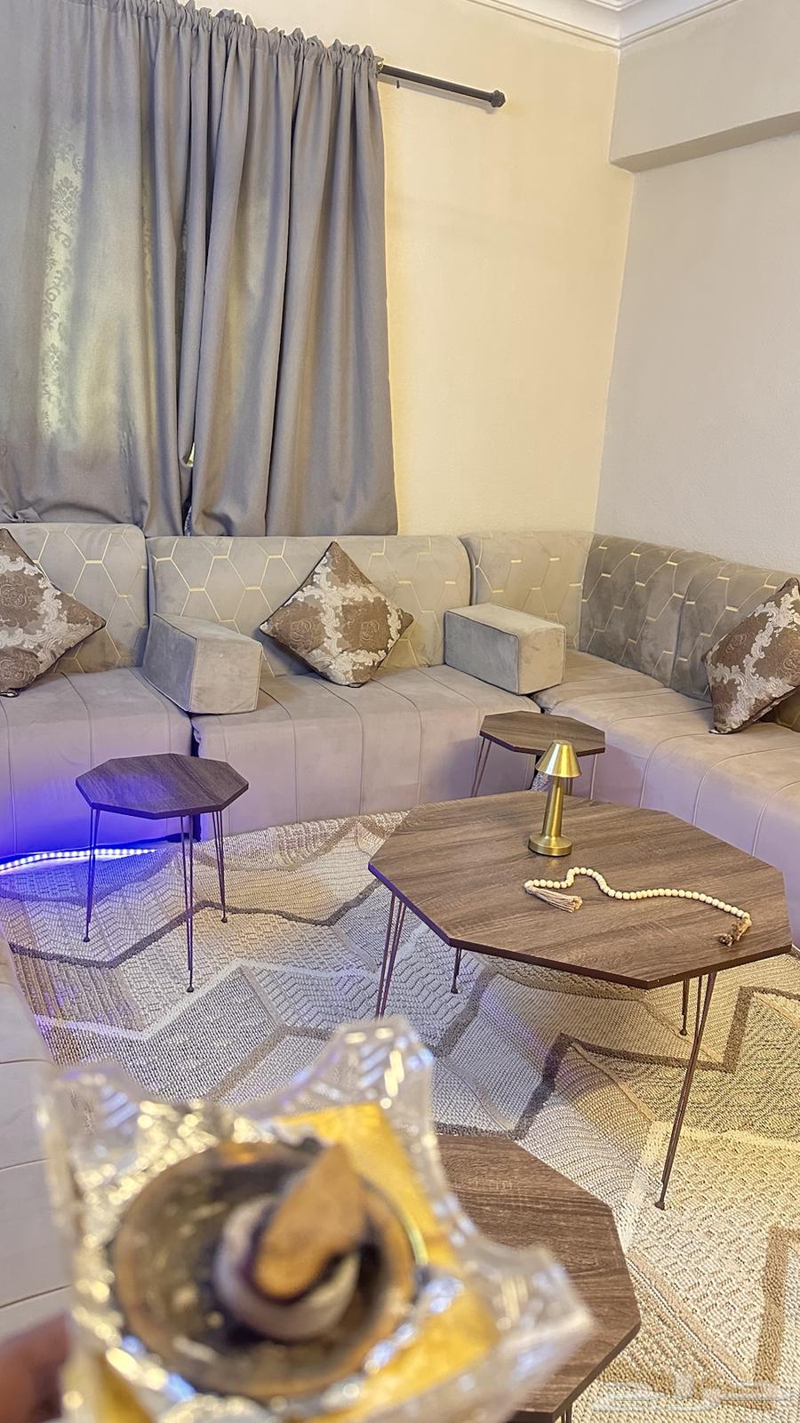 Gray connected sofa with tables64576604304386111