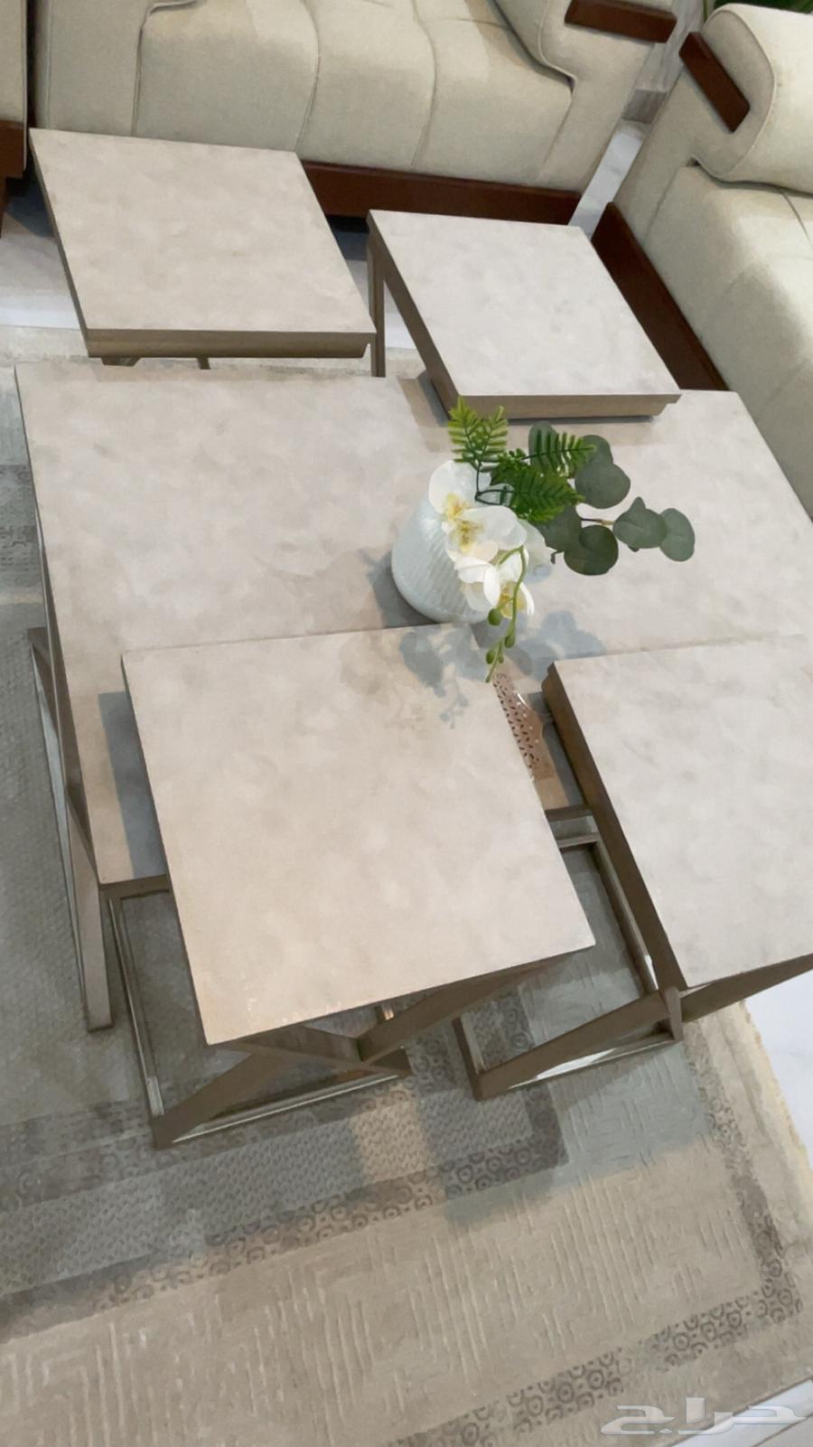 طاوله طقم خمسه قطع64589290719489110