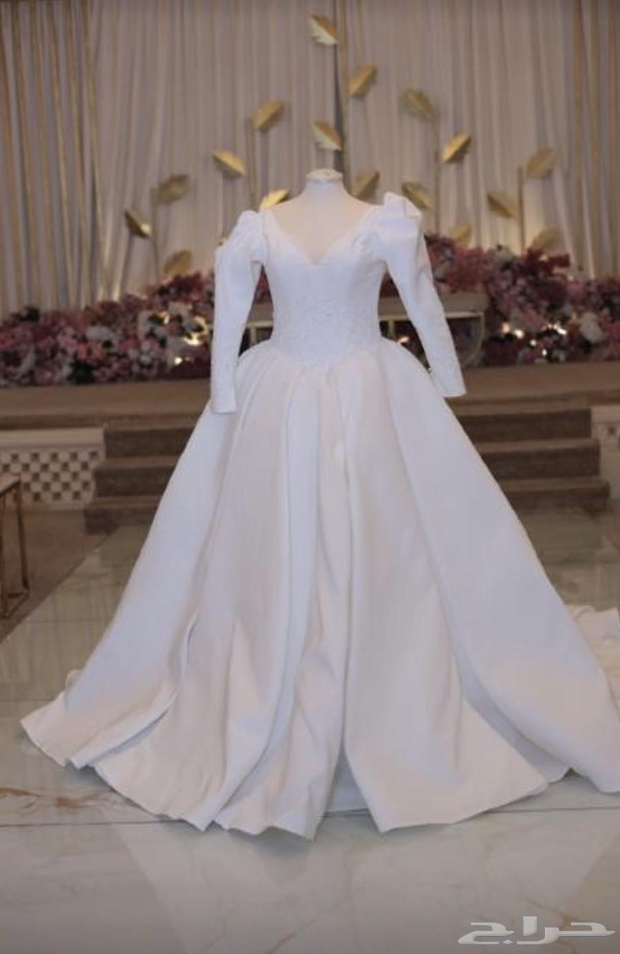 فستان عروس جديد ونظيف استخدام مرة واحدة مع طرحة64589413537282110