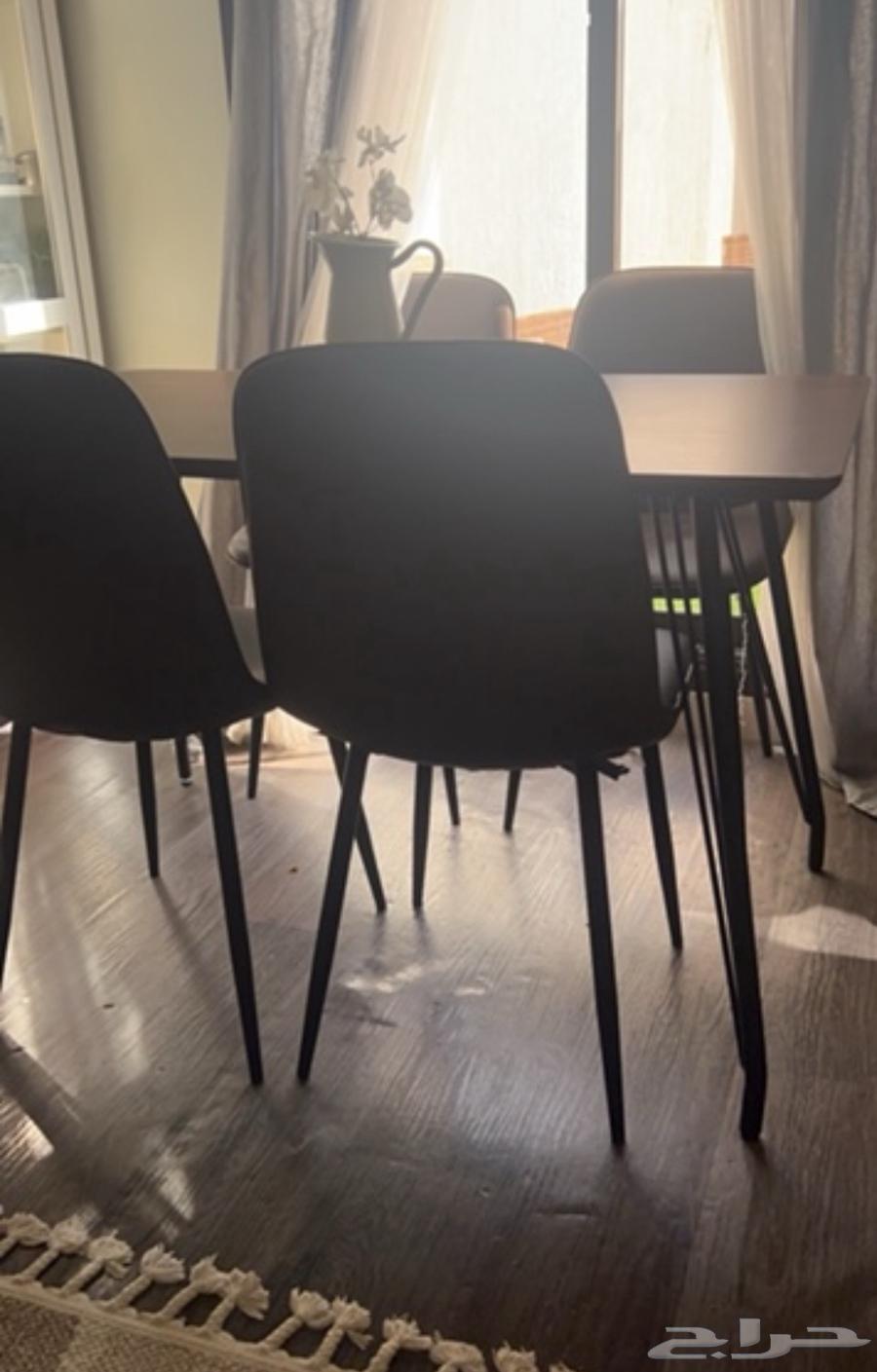 طاولة طعام جلد 4 كراسي64593753717377110