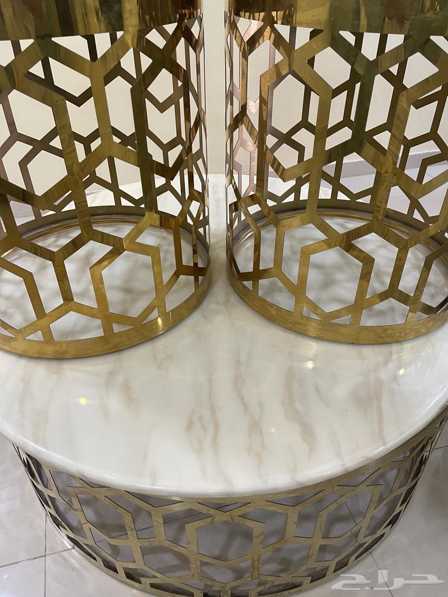 طاولات رخام ستيل وشمعدان وطاوله تلفزيون64592262220931112