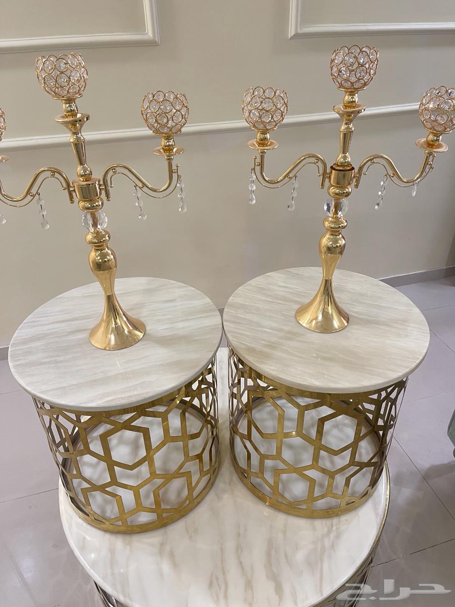 طاولات رخام ستيل وشمعدان وطاوله تلفزيون64592262220931110