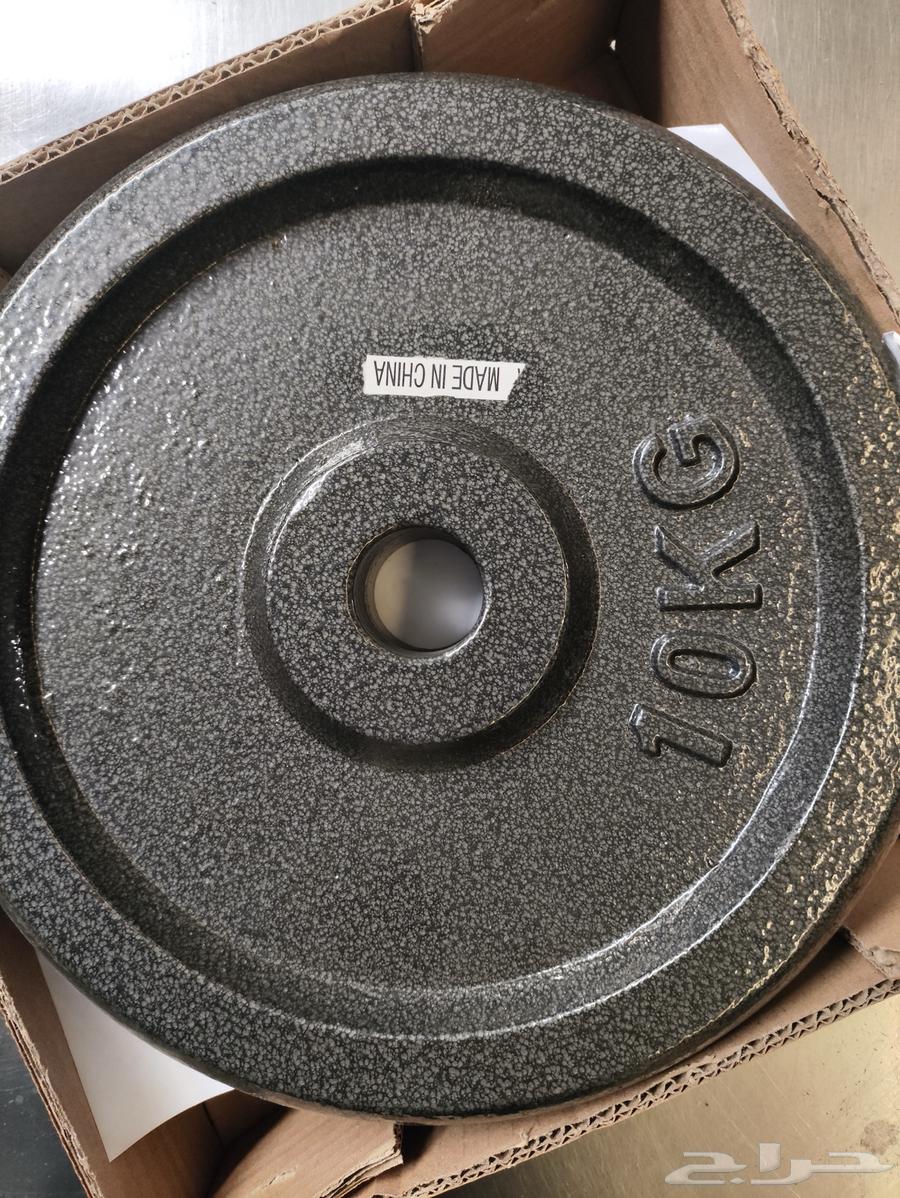 قرص أثقال حديد مصبوب لتدريب القوة ورفع الأثقال وزن 10 كجم64589203869059111