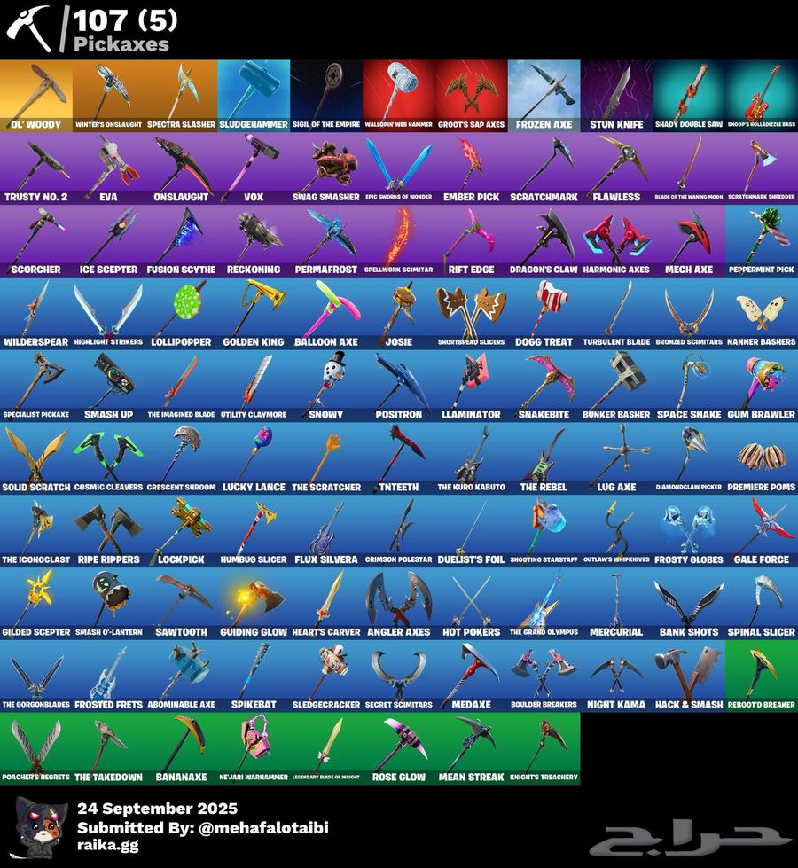 حساب فورت نايت ترافس وسيزون 3 وتيك ذا ال غيرهم كثير  109 سكن64588743867650112