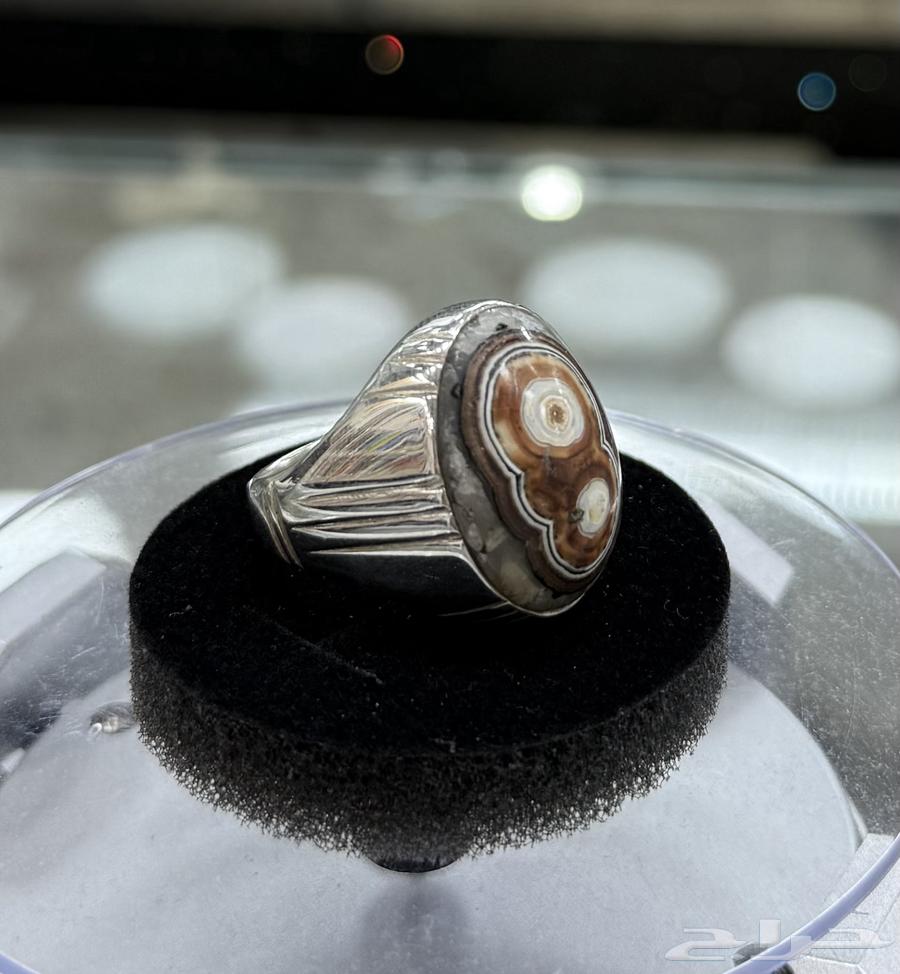 خاتم عقيق داوودي يماني فضة 925   عرض 199 ريال64593191612419112