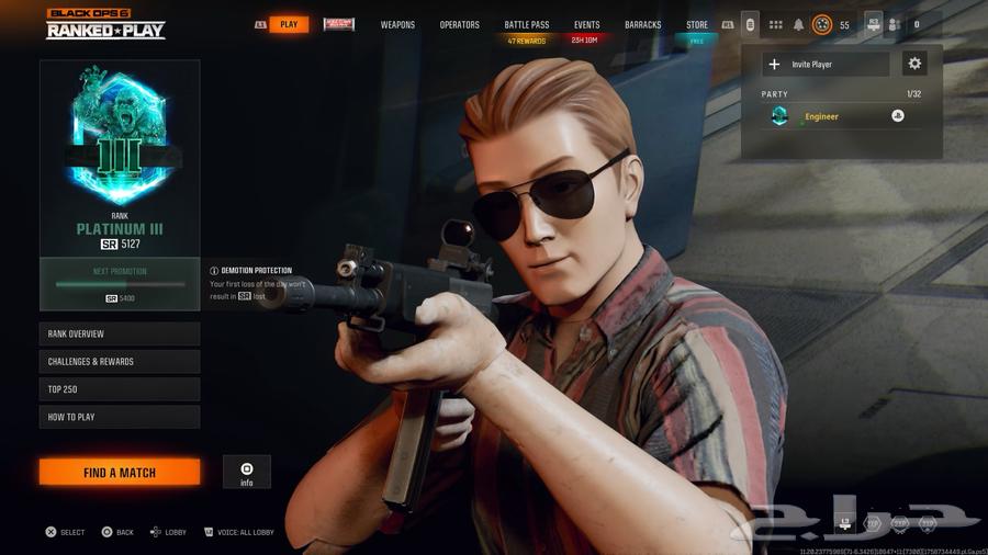 حساب بلاك اوبس 6 للبيع بلات ثري64590692244610110