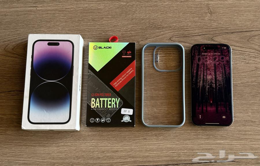 ايفون 14 برو لون مميز مع كامل ملحقاته 256 قيقا اللون المميز64595144325635111