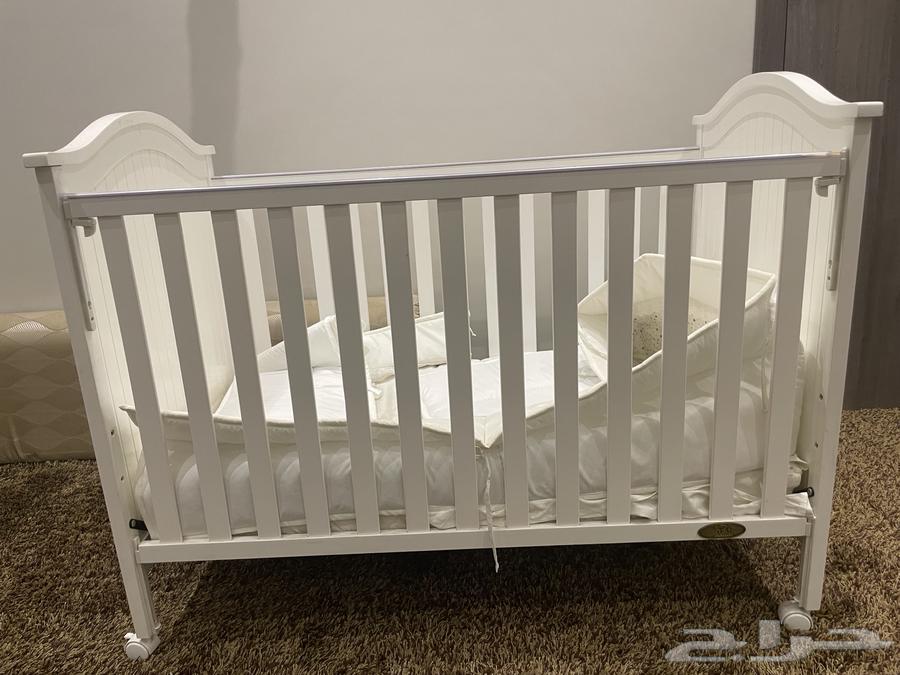 سرير اطفال خشب ابيض64591478393091110