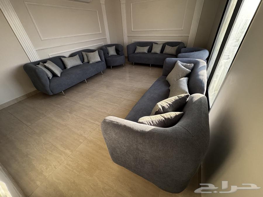 طقم كنب من 5 قطع موديل جديد اللون ازرق64594053826819111