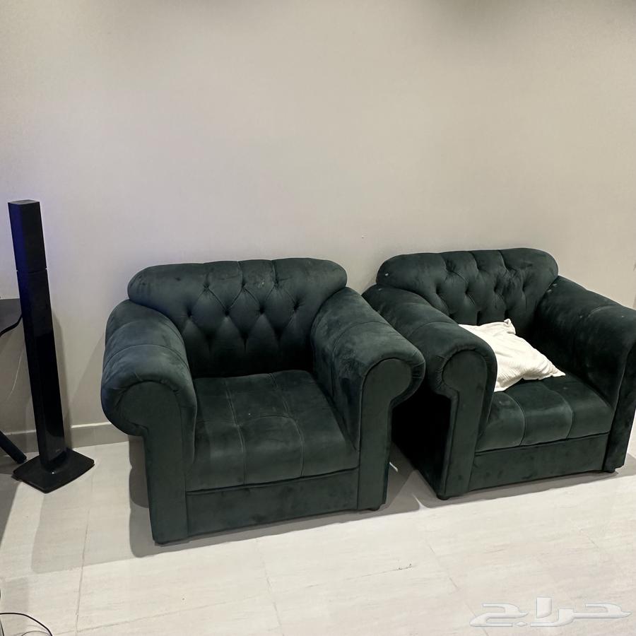 كنب 4 قطع باللون الاخضر الغامق64589614991105112