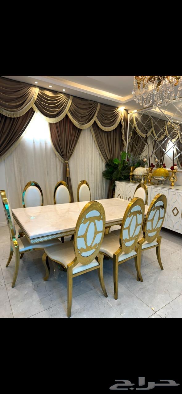 طاوله 8 كراسي معها دولاب جديده سليمه64592238010370111