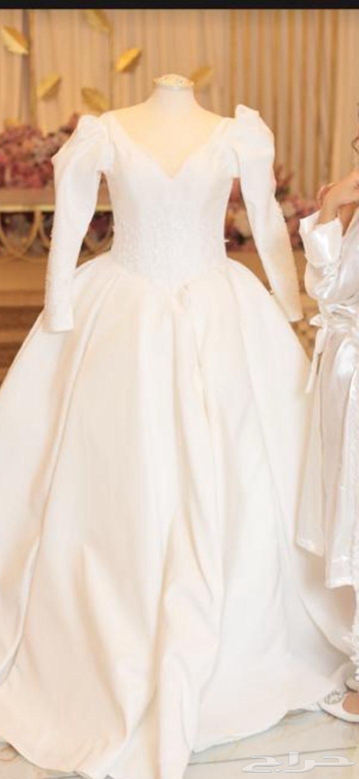 فستان عروس جديد ونظيف استخدام مرة واحدة مع طرحة64589413537282111