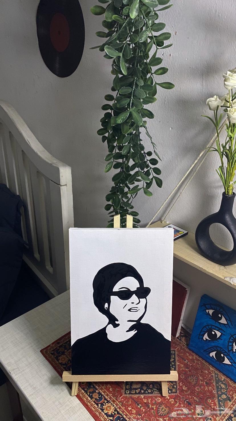 لوحه رسم كانفس للفنانه ام كلثوم 20 في 3064592384055939110