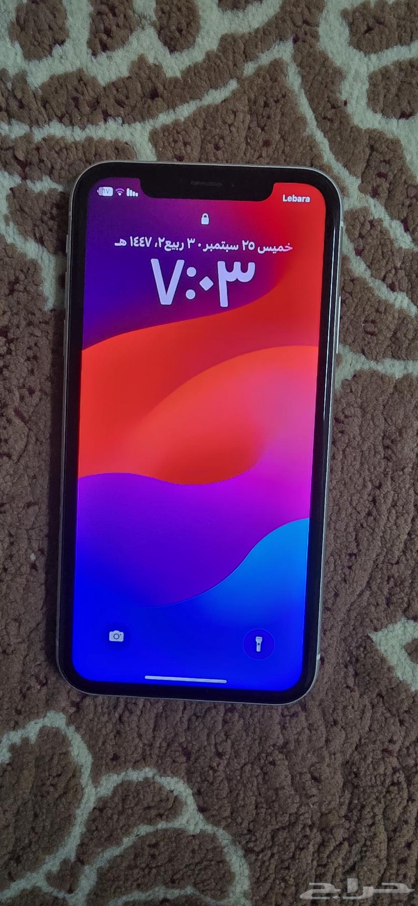 ايفون Xrالجهاز نظيف الشاشه مفيها ولا خدش مع كرتونه بطاريه7864594430482818111