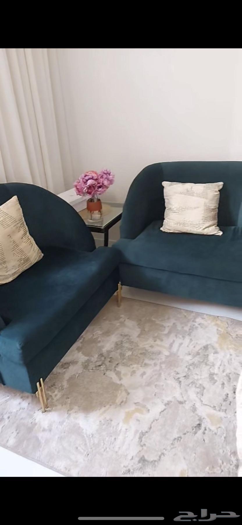 قطعتين كنب مع الخديدات والفرشة64594356647426110