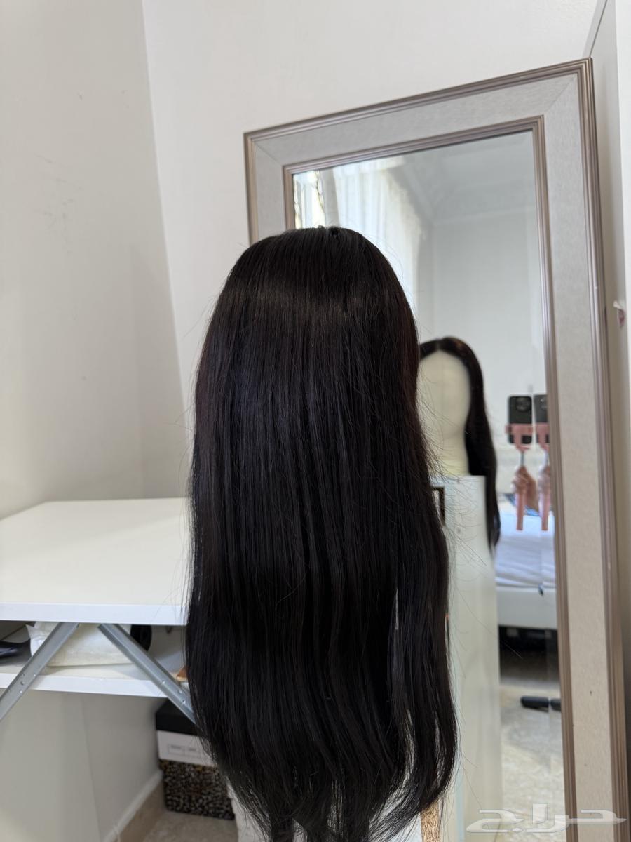 باروكة طبيعية للبيع لونها اسود64598327230594110