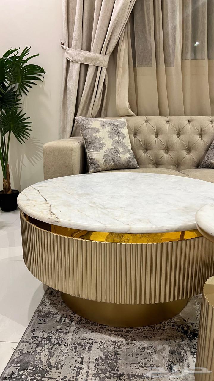 Large Genuine Marble Table and 5 Service Tables64606376241411114