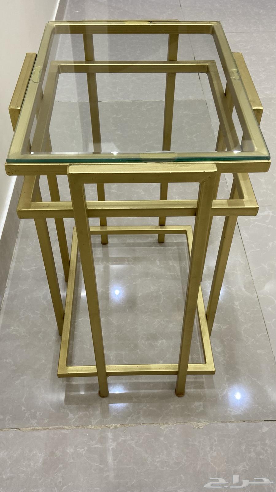 طقم طاولات مجلس ذهبي64607196833026113