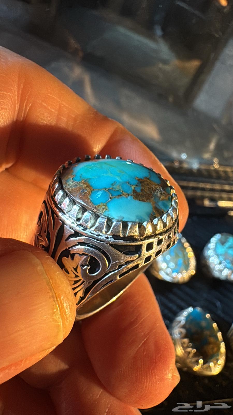 Men's Silver Rings with Nishaburi Turquoise, Various Designs64608948720002113