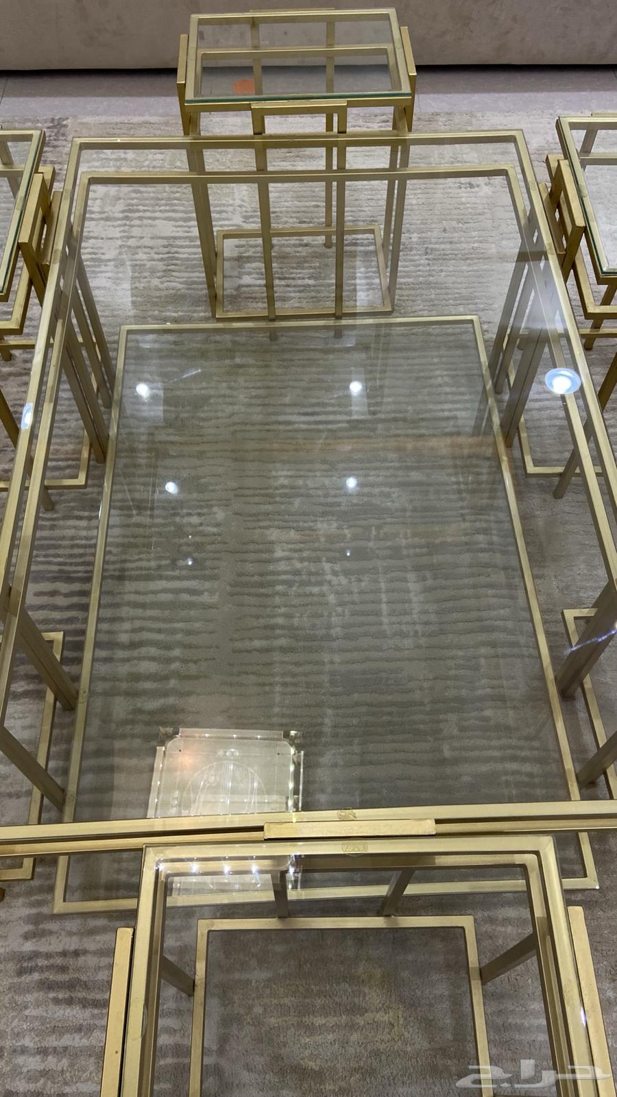 طقم طاولات مجلس ذهبي64607196833026111