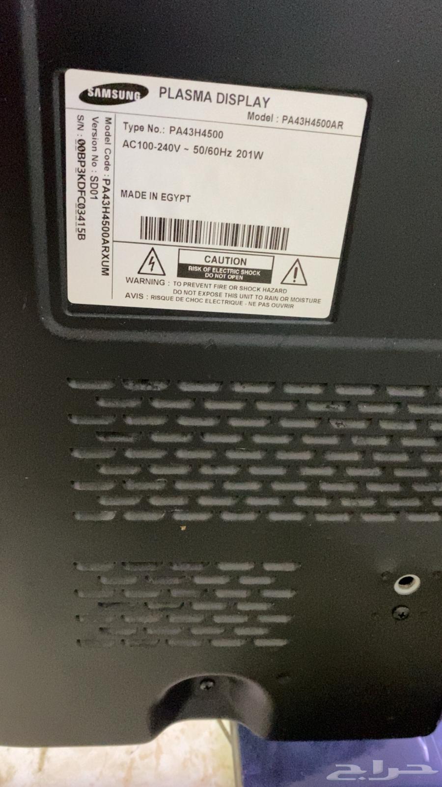 شاشة عرض البلازما الموديل  PA43H4500AR مستخدم نظيف وغسالة64607110026499111