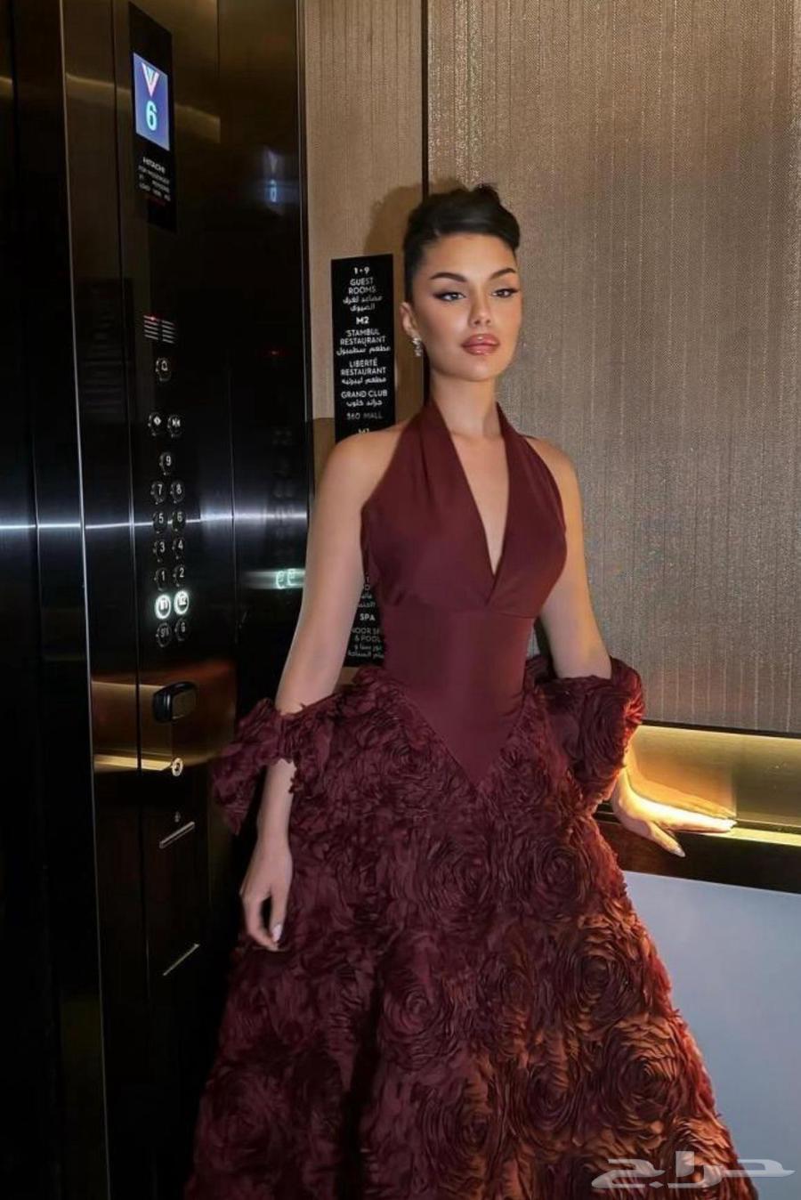 فستان كهرمانه لزوجات لون برغندي عنابي64614272876419110