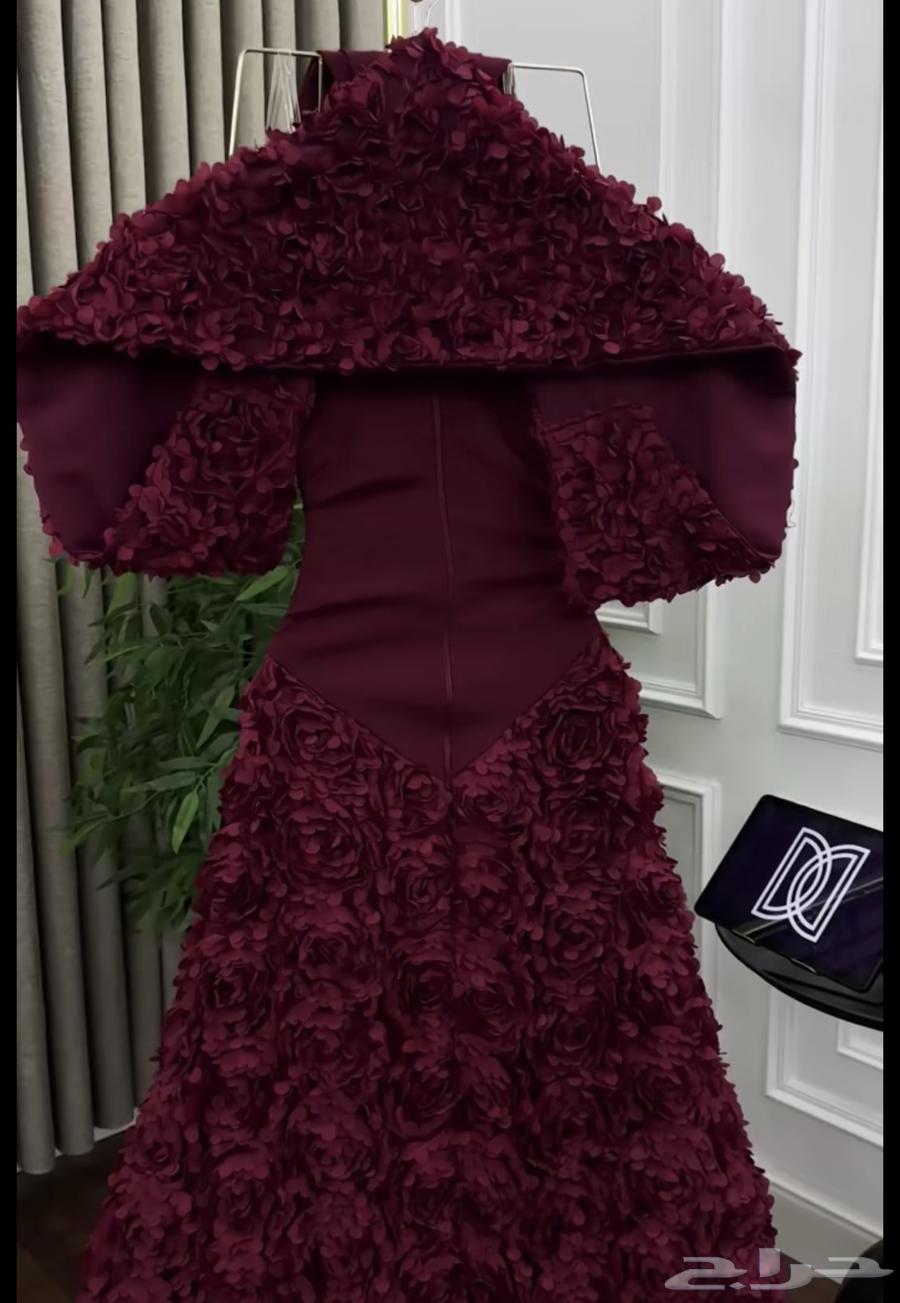 فستان كهرمانه لزوجات لون برغندي عنابي64614272876419112