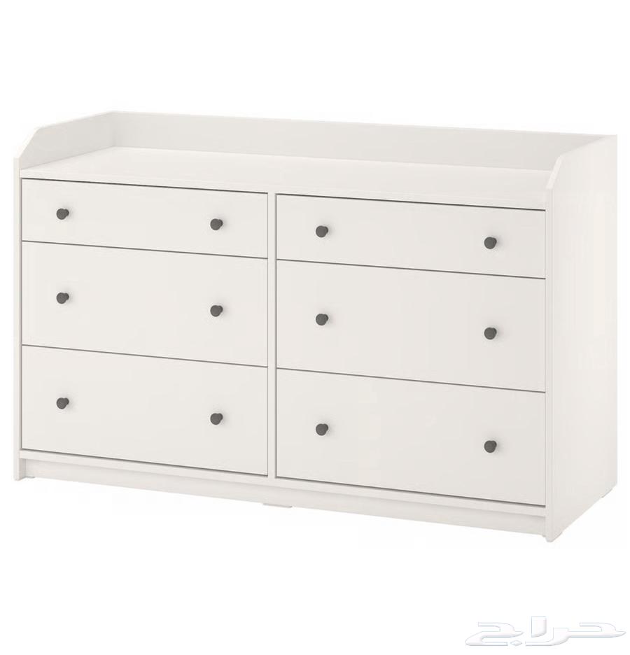 خزانة  دولاب ب 6 أدراج  أبيض   138x84 سم64610555215619110