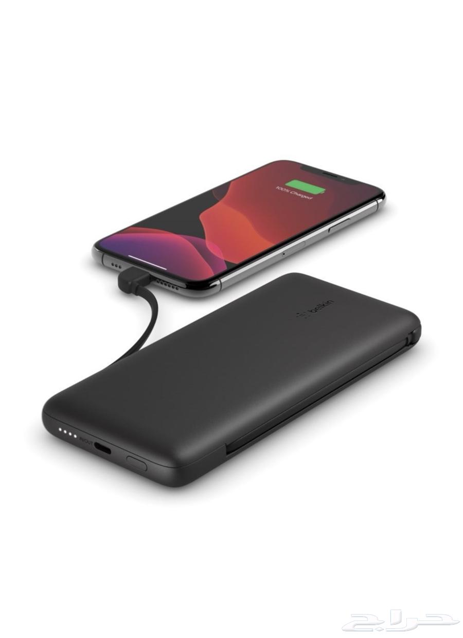 شاحن سفري شركة بيلكن(أمريكيه) بشاحن مدمج ايفون وتايبC64607283592193111