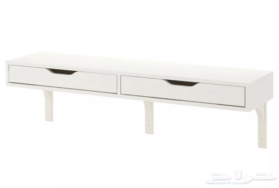 3سرير ابيض ورف تسريحه من ايكيا كرسي دوار من هوم بوكس64609673142914110